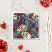 レイベンの秘密。暗くて陰気なゴシック様式のイラストレーション スタンダードカクテルナプキン (インサイチュ)