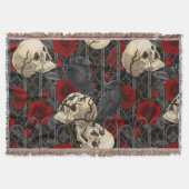 レイベンの秘密。暗くて陰気なゴシック様式のイラストレーション スローブランケット (正面)