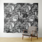 レイベンの秘密。暗くて陰気なゴシック様式のイラストレーション タペストリー (インサイチュ(横))