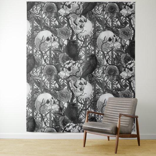 レイベンの秘密。暗くて陰気なゴシック様式のイラストレーション タペストリー (インサイチュ)