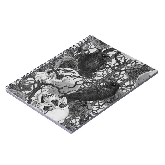 レイベンの秘密。暗くて陰気なゴシック様式のイラストレーション ノートブック (左側)