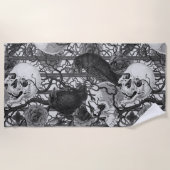 レイベンの秘密。暗くて陰気なゴシック様式のイラストレーション ビーチタオル (正面)