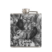 レイベンの秘密。暗くて陰気なゴシック様式のイラストレーション フラスク (裏面)