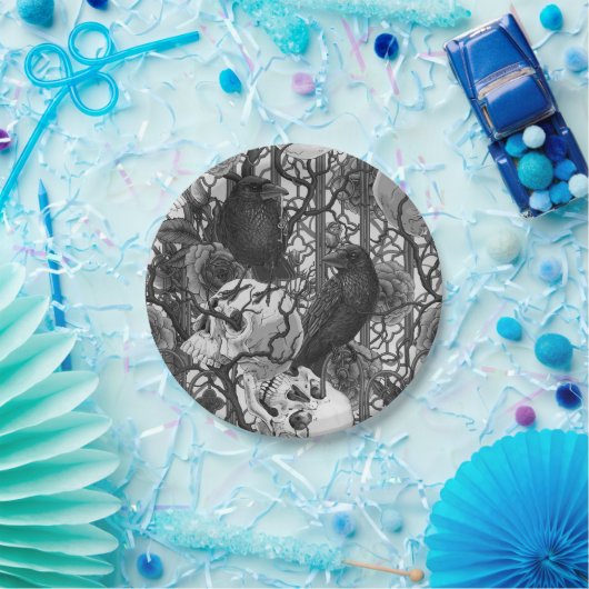 レイベンの秘密。暗くて陰気なゴシック様式のイラストレーション ペーパープレート (パーティー)