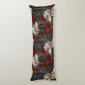 レイベンの秘密。暗くて陰気なゴシック様式のイラストレーション ボディピロー (裏面 (縦))