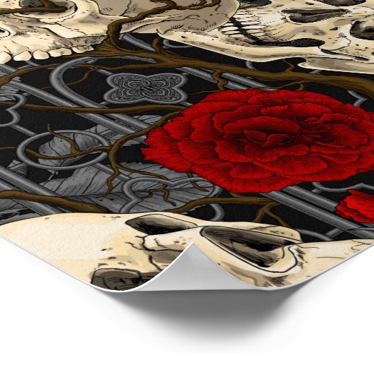 レイベンの秘密。暗くて陰気なゴシック様式のイラストレーション ポスター (角)