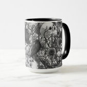 レイベンの秘密。暗くて陰気なゴシック様式のイラストレーション マグカップ (正面右)