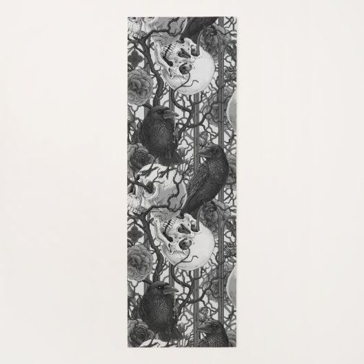 レイベンの秘密。暗くて陰気なゴシック様式のイラストレーション ヨガマット (裏面)