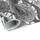 レイベンの秘密。暗くて陰気なゴシック様式のイラストレーション ラッピングペーパー (ロールコーナー)