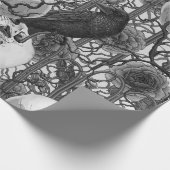 レイベンの秘密。暗くて陰気なゴシック様式のイラストレーション ラッピングペーパー (角)