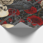 レイベンの秘密。暗くて陰気なゴシック様式のイラストレーション ラッピングペーパー (角)