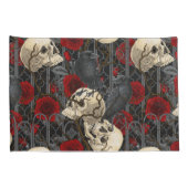 レイベンの秘密。暗くて陰気なゴシック様式のイラストレーション 枕カバー (裏面-右)