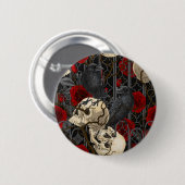 レイベンの秘密。暗くて陰気なゴシック様式のイラストレーション 缶バッジ (正面&裏面)