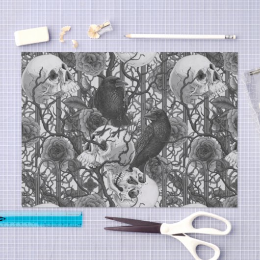 レイベンの秘密。暗くて陰気なゴシック様式のイラストレーション 薄葉紙 (クラフト)