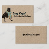 レイベンクラフトコージー編み物クロチェットハンドメイドスカーフ 名刺 (正面/裏面)