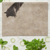 レイベンズフェザーバードラバーカウデザイン キッチンタオル (折り畳み)