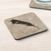 レイベンズフェザーバードラバーカウデザイン コースター (左側)