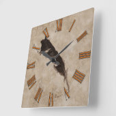 レイベンズフェザーバードラバーカウデザイン スクエア壁時計 (傾斜)