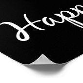 レイベンブラックアンドホワイト誕生日ソングパーソナライズされた ポスター (角)