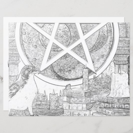 レイベンマジック異教のウィッカ着色ページ (正面/裏面)