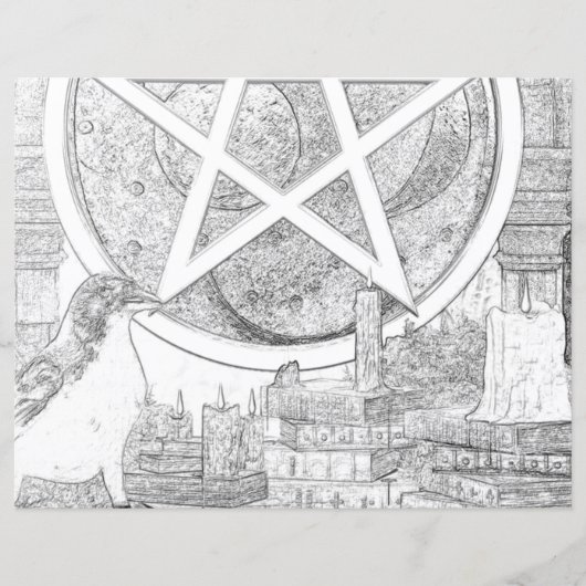 レイベンマジック異教のウィッカ着色ページ (正面)