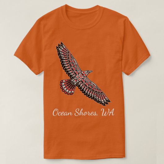 レイベン先住民アメリカンハイダ海 Tシャツ (デザイン正面)