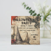 レイベン |ウィッチハット |ろうそく |バラハローウィンパーティ 招待状 (スタンド正面)