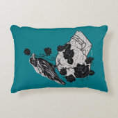 レイベン、バラとスカルデザイン装飾用クッション アクセントクッション (正面)