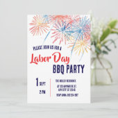 レイボーデーBBQパーティーレッドホワイトブルーの愛国心 招待状 (スタンド正面)