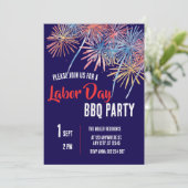 レイボーデーBBQパーティーレッドホワイトブルーの愛国心 招待状 (スタンド正面)