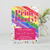 レイモダンンボーゲイプライド国旗パーティー水彩アン 案内状 (スタンド正面)