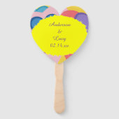 レイヤカラフルーハートパーソナライズされたハンドファン ハンドファン (裏面)