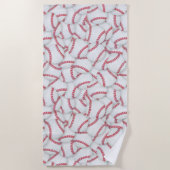 レイヤベースボールのパターン ビーチタオル (正面)