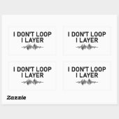 レイヤミュージックをループしないミニマル 長方形シール (シート)