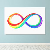 レイヤレインボーインフィニティシンボル キャンバスプリント (インサイチュ (ウッドフロア))