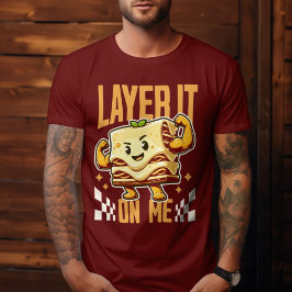 レイヤーそれを私に – Flexing Lasagna Pun Food Hu Tシャツ
