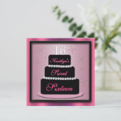 レイヤーケーキの誕生会の招待 招待状 (スタンド正面)