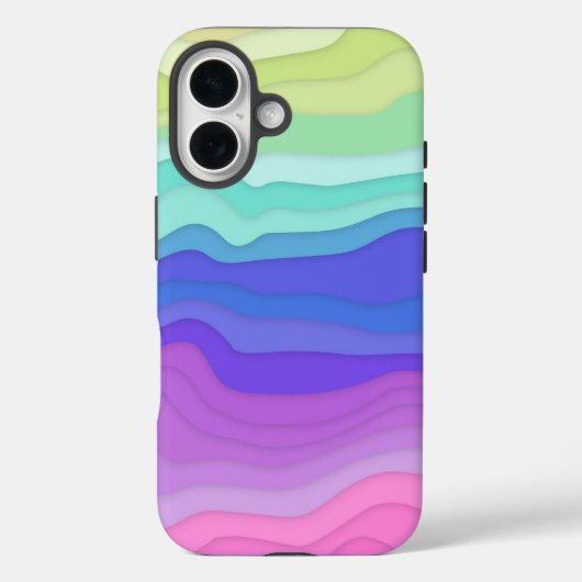 レイヤードウェーブ iPhoneケース | かわいいパステル Case-Mate iPhoneケース (裏面)