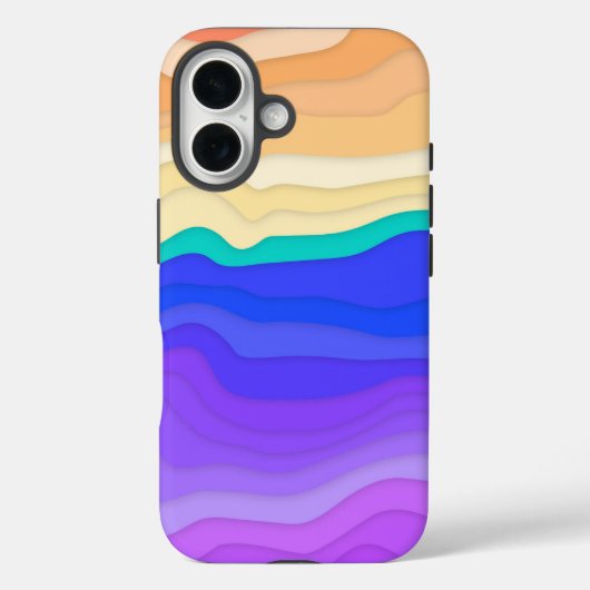 レイヤードウェーブ iPhoneケース | サンセットソルベ Case-Mate iPhoneケース (裏面)