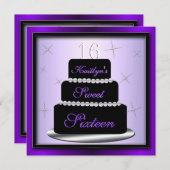 レイヤードケーキバースデーパーティー招待状 招待状 (正面/裏面)