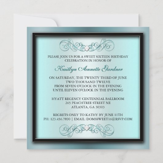 レイヤードケーキ誕生パーティー招待状 招待状 (裏面)