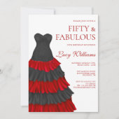 レイヤードドエレガントレス、50thと素晴らしい誕生日 招待状 (正面)