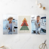 レイヤード ツリー - 季節のグリーティング 三つ折りクリスマスカード (内部)