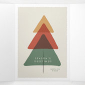 レイヤード ツリー - 季節のグリーティング 三つ折りクリスマスカード (内部中)