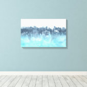 レイヤード・ブルース絵画抽象芸術 キャンバスプリント (インサイチュ (ウッドフロア))