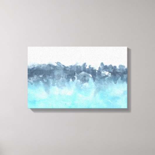 レイヤード・ブルース絵画抽象芸術 キャンバスプリント (正面)