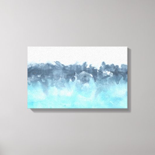 レイヤード・ブルース絵画抽象芸術 キャンバスプリント (正面)