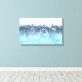 レイヤード・ブルース絵画抽象芸術 キャンバスプリント (インサイチュ (ウッドフロア))