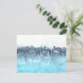 レイヤード・ブルース絵画抽象芸術 ポストカード (スタンド正面)