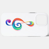 レイヤード・レインボー・ト音記号 Case-Mate iPhoneケース (裏面 (横))